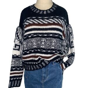 Line & Dot Anthropologie Fringe Sleeve Pullover Sweater